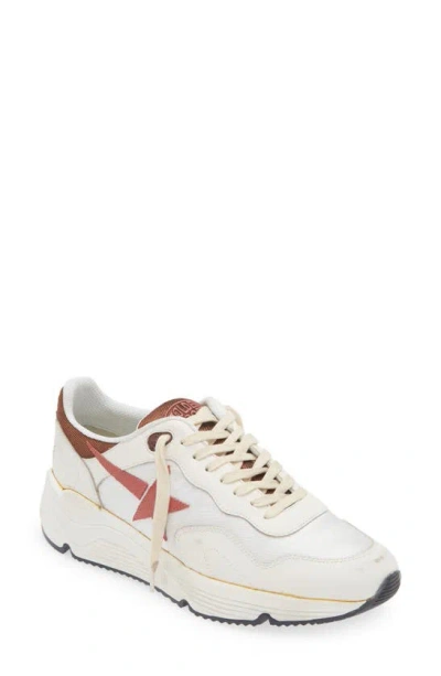 Golden Goose Men's Running Sole Textile And Leather Runner Trainers In White/bran