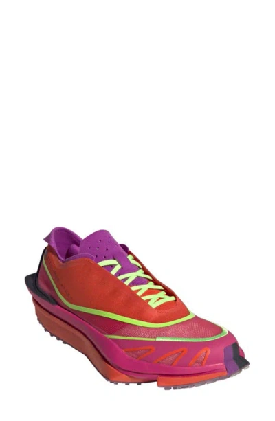 Adidas By Stella Mccartney Earthlight Multicolor Mesh Trainer Sneakers In Active Orange/ Magenta/ Purple