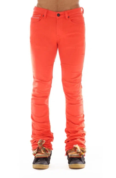Cult Of Individuality Hipster Nomad Stacked Bootcut Jeans In Red