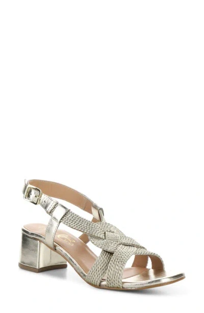 Bos. & Co. Upbeat Block Heel Slingback Sandal In Gold Leather/ Rope