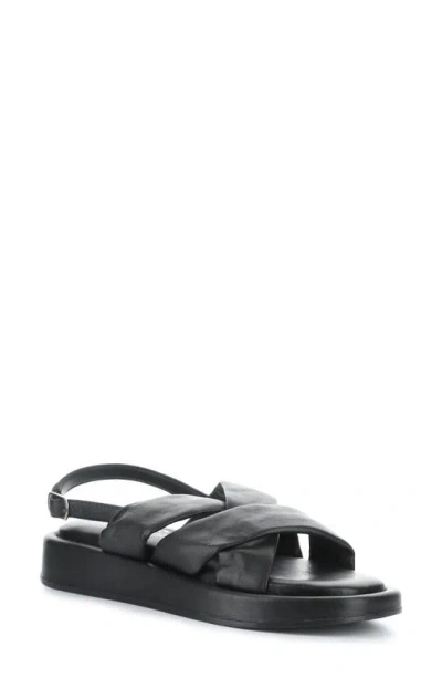 Bos. & Co. Blitz Slingback Platform Sandal In Black Leather