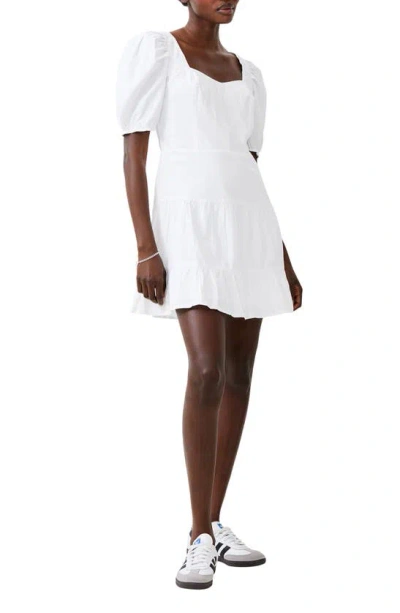 French Connection Cutout Back Puff Sleeve Minidress In 10-summer White