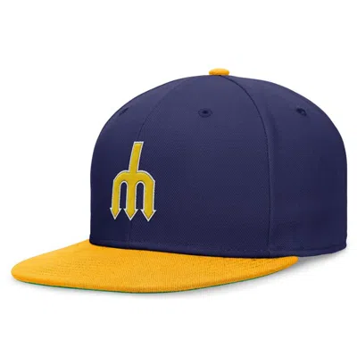 Nike Royal/gold Seattle Mariners Rewind Cooperstown True Performance Fitted Hat