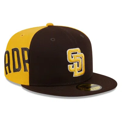 New Era Men's Brown/gold San Diego Padres Gameday Sideswipe 59fifty Fitted Hat In Brown Gold