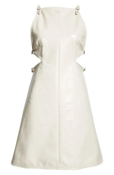 Courrèges Slash Buckle Sleeveless Minidress In Blanc Casse
