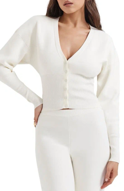 House Of Cb Noor Cotton Blend Cardigan In Off White