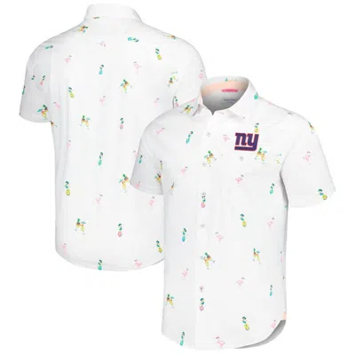 Tommy Bahama White New York Giants Nova Wave Flocktail Button-up Shirt