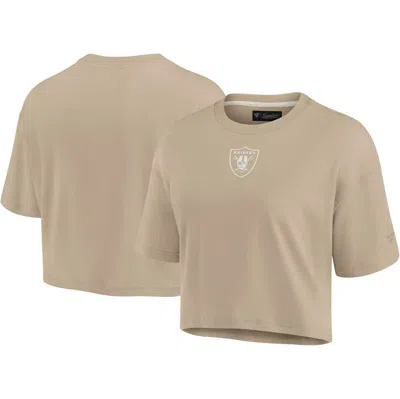 Fanatics Signature Khaki Las Vegas Raiders Elements Super Soft Boxy Cropped T-shirt