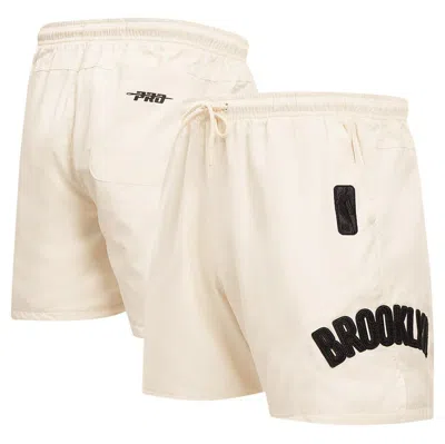 Pro Standard Cream Brooklyn Nets Triple Tonal Woven Shorts