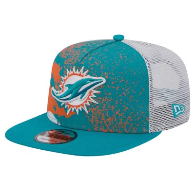New Era Aqua Miami Dolphins Court Sport 9fifty Snapback Hat In Aqua Orang