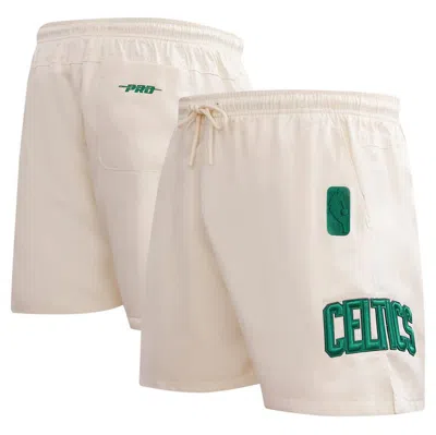 Pro Standard Cream Boston Celtics Triple Tonal Woven Shorts