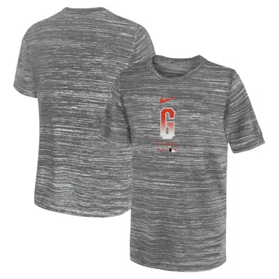 Nike Kids' Youth  Grey San Francisco Giants City Connect Practice Graphic Performance T-shirt