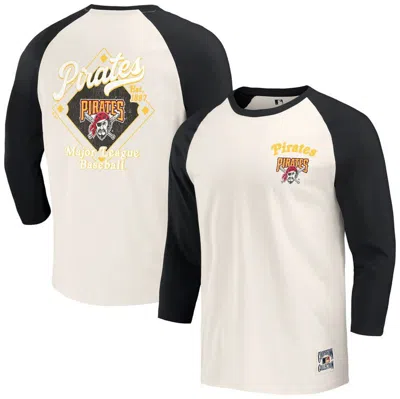 Darius Rucker Collection By Fanatics Black/white Pittsburgh Pirates Cooperstown Collection Raglan 3/