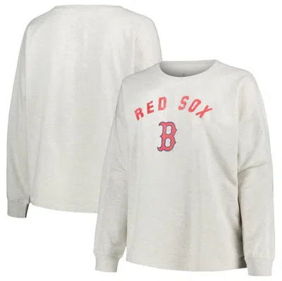 Profile Oatmeal Boston Red Sox Plus Size French Terry Pullover Sweatshirt