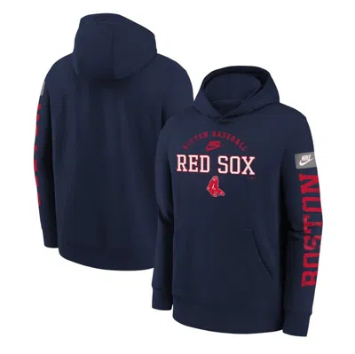 Nike Kids' Youth  Navy Boston Red Sox Cooperstown Collection Splitter Club Fleece Pullover Hoodie