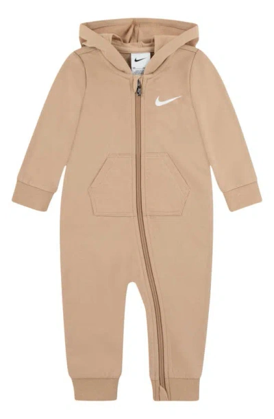 Nike Essentials Hooded Coverall Baby Coverall In Brown