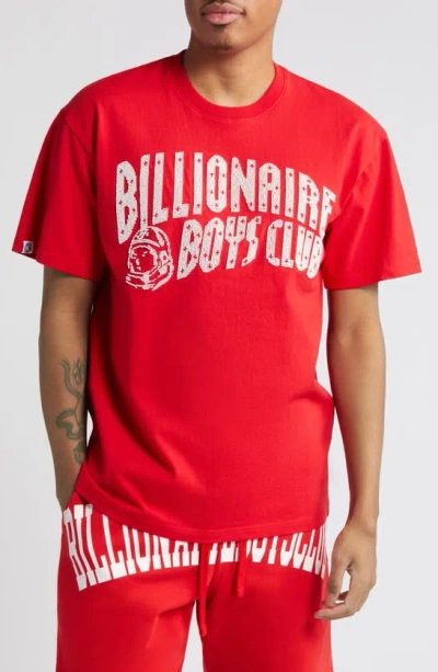 Billionaire Boys Club Embellish Arch Logo Cotton Graphic T-shirt In Red