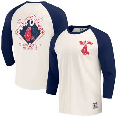 Darius Rucker Collection By Fanatics Navy/white Boston Red Sox Cooperstown Collection Raglan 3/4-sle