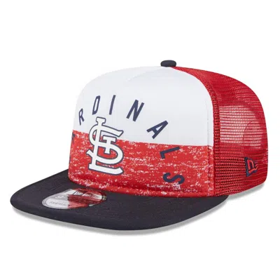 New Era Men's White/red St. Louis Cardinals Team Foam Front A-frame Trucker 9fifty Snapback Hat In White Red