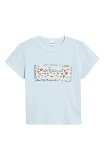 Re/done Blue Snoopy Love T-shirt In Baby Blue