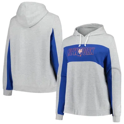 Profile Heather Gray New York Mets Plus Size Pullover Jersey Hoodie
