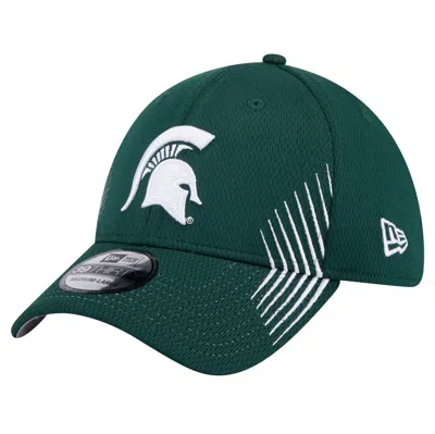 New Era Green Michigan State Spartans Active Slash Sides 39thirty Flex Hat