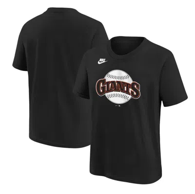 Nike Kids' Youth  Black San Francisco Giants Cooperstown Collection Team Logo T-shirt