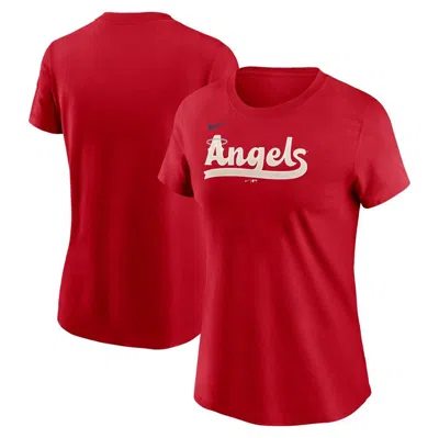 Nike Los Angeles Angels City Connect Wordmark  Women's Mlb T-shirt In Red