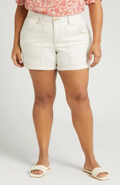 Wit & Wisdom 'ab'solution High Waist Utility Shorts In Blanched Almond