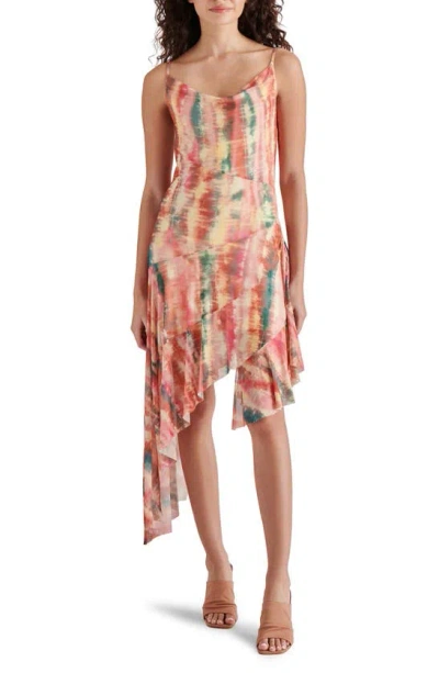 Steve Madden Calla Shibori Print Asymmetric Hem Dress In Multi
