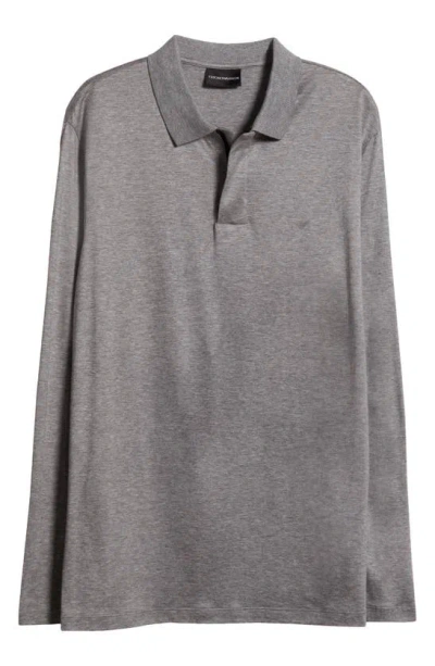 Emporio Armani Men's Concealed Quarter-zip Polo Shirt In Solid Medium Grey