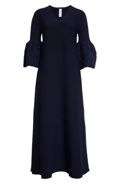Cfcl Pottery Reef Bell Sleeve Midi Jumper Dress In Navy