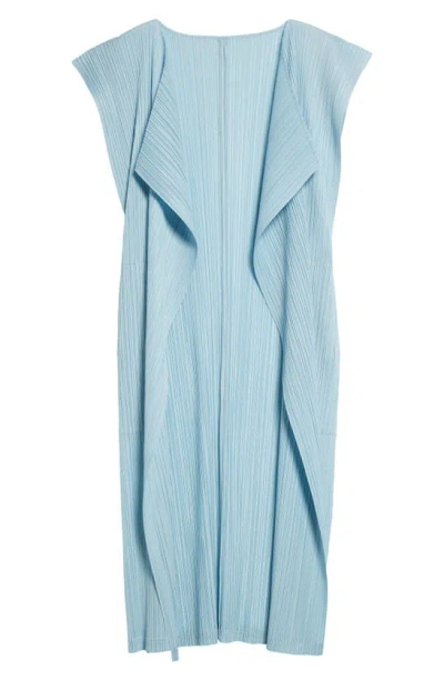 Issey Miyake Monthly Colors March Sleeveless Cardigan In Pale Blue
