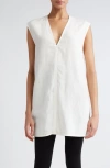 Totême Women's Fluid V-neck Tunic Top In Off White