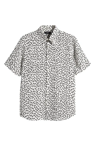 Theory Men's Irving Mod Floral Short-sleeve Shirt In White Multi