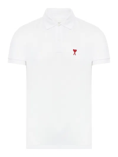 Ami Alexandre Mattiussi Pique Polo Shirt In White