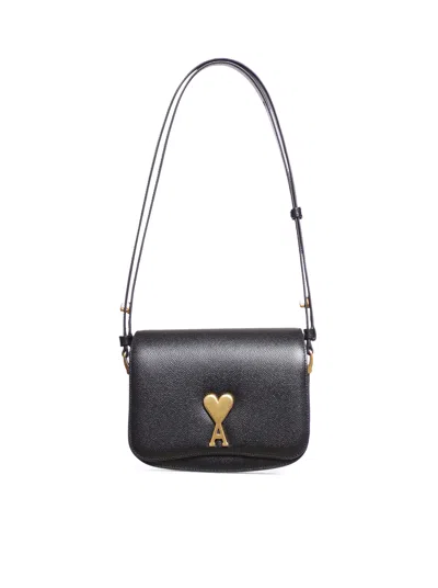 Ami Alexandre Mattiussi Shoulder Bag In Black Calfskin