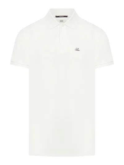 C.p. Company Stretch Piquet Regular Polo Shirt In White