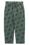 Nordstrom Kids' Pajama Pants In Green Sea Glass Bolts