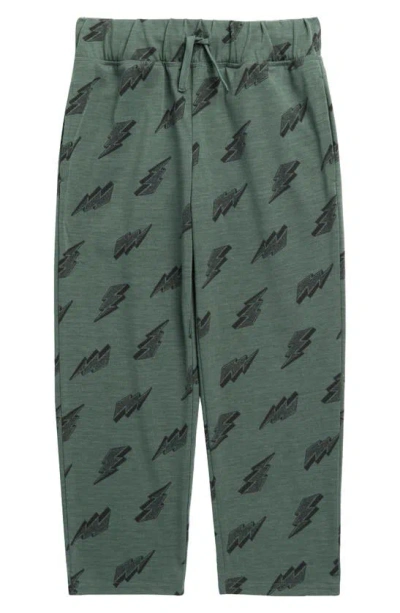 Nordstrom Kids' Pajama Pants In Green Sea Glass Bolts