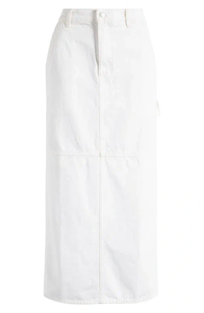 Madewell Carpenter Denim Maxi Skirt In Tile White