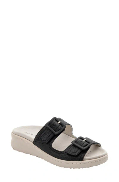 David Tate Frenchy Double Band Slide Sandal In Black