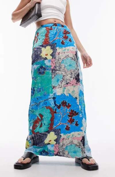Topshop Resort Print Maxi Skirt In Multi