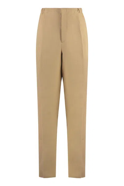 Fendi Canvas Trousers In Beige