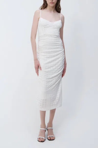 Jonathan Simkhai Moira Broderie Anglaise Jersey Bustier Dress In White