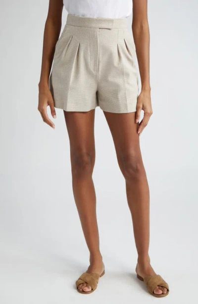 Max Mara Jessica Tailored Cotton Tweed Shorts In Neutrals