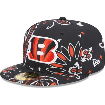 New Era Black Cincinnati Bengals Paisley 59fifty Fitted Hat