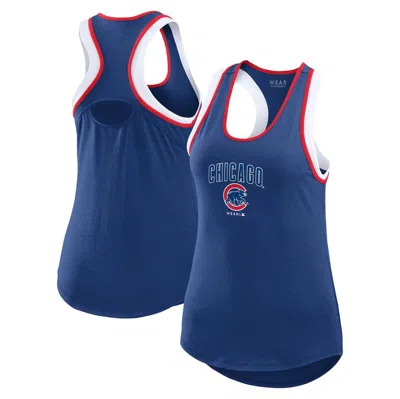 Wear By Erin Andrews Royal Chicago Cubs Colorblock Racerback Tank Top
