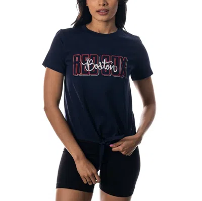 The Wild Collective Navy Boston Red Sox Twist Front T-shirt