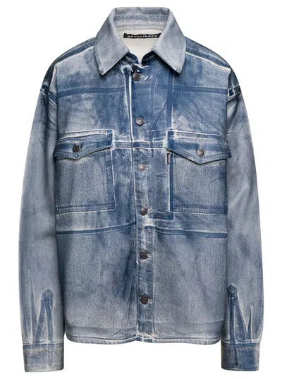 Ottolinger Oversized Denim Shirt In Blue